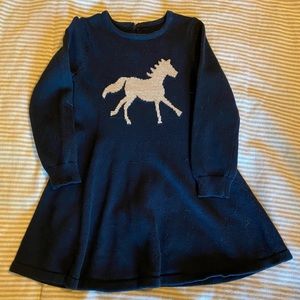 Black gold horse sweater dress